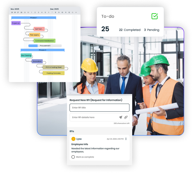 Specialist subcontractors managing project operations
